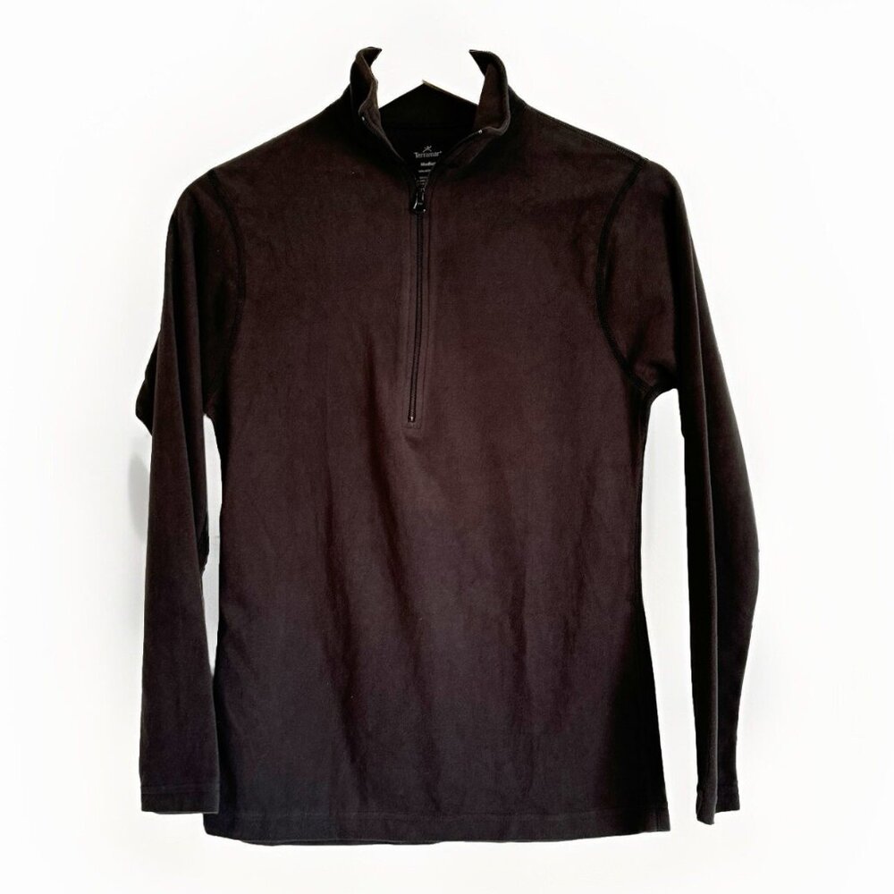 Terramar Black 1/4 Zip Micropolyester Sweater Womens Medium Outdoor Layering